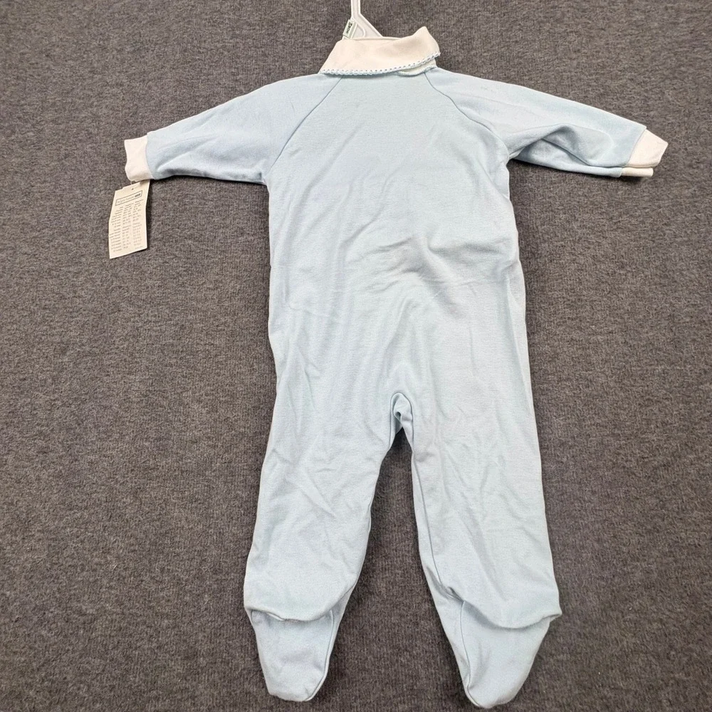 Bright Future Baby Sleeper 3-6‎ Months Light Blue Cloud Embroidery JCPenney NWT